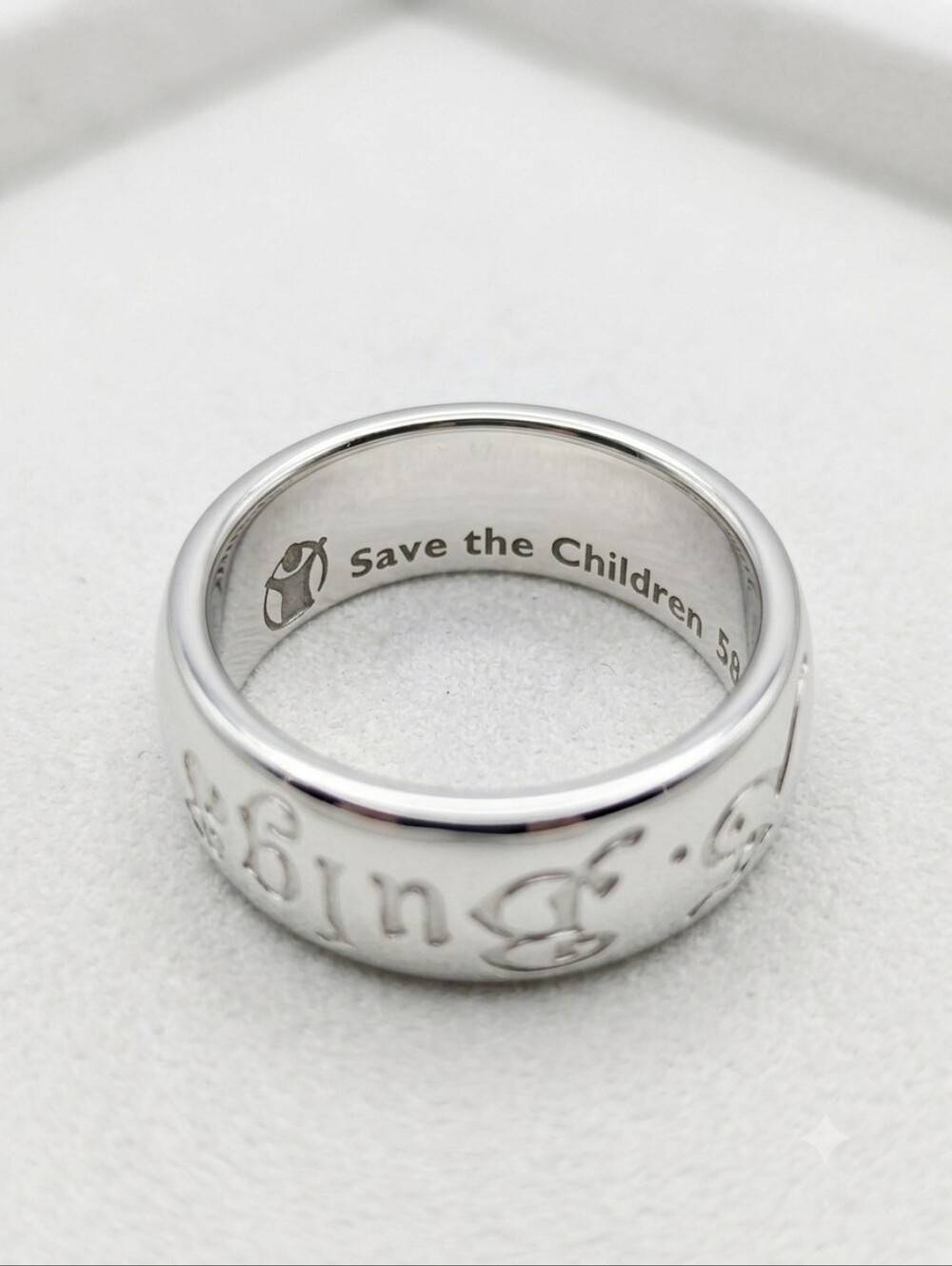 Bulgari Engraved Logo Band Ring Silver 925 Size 7